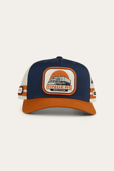 Ringers Western - Big Rig Trucker Cap - Navy & Burnt Orange