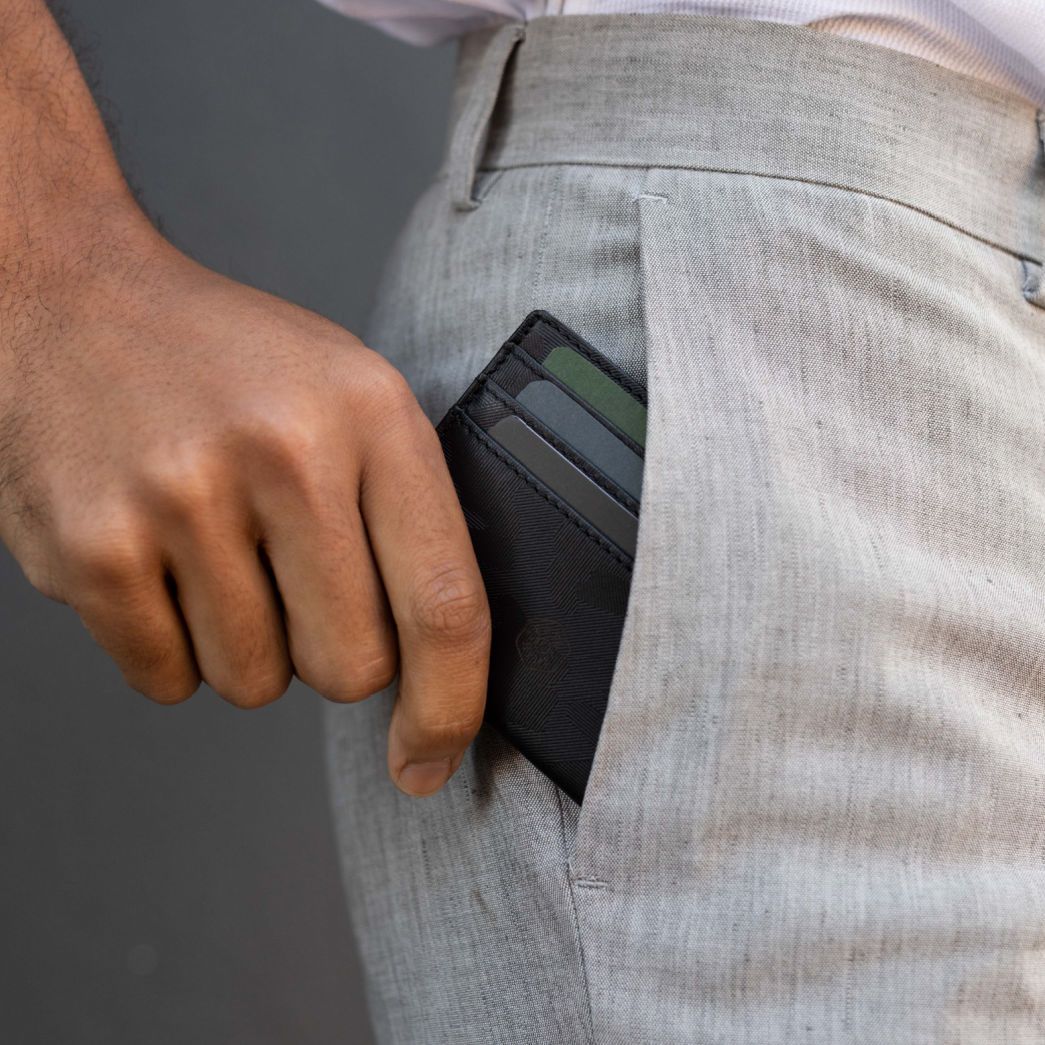 Jekyll and Hide - Leather Card Holder - Black | Mocha | Tan effortlessly fits into a pocket for convenience.