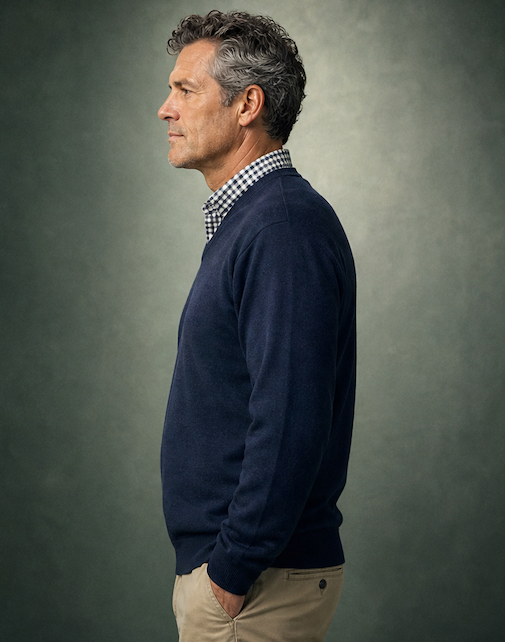 Ansett Clothing - Superwash V Neck Wool Jumper - Navy