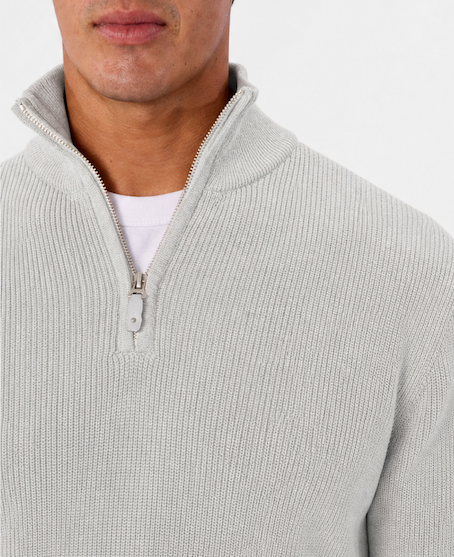 Industrie - The New England Zip Neck Knit - Snow