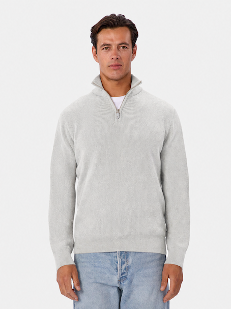Industrie - The New England Zip Neck Knit - Snow