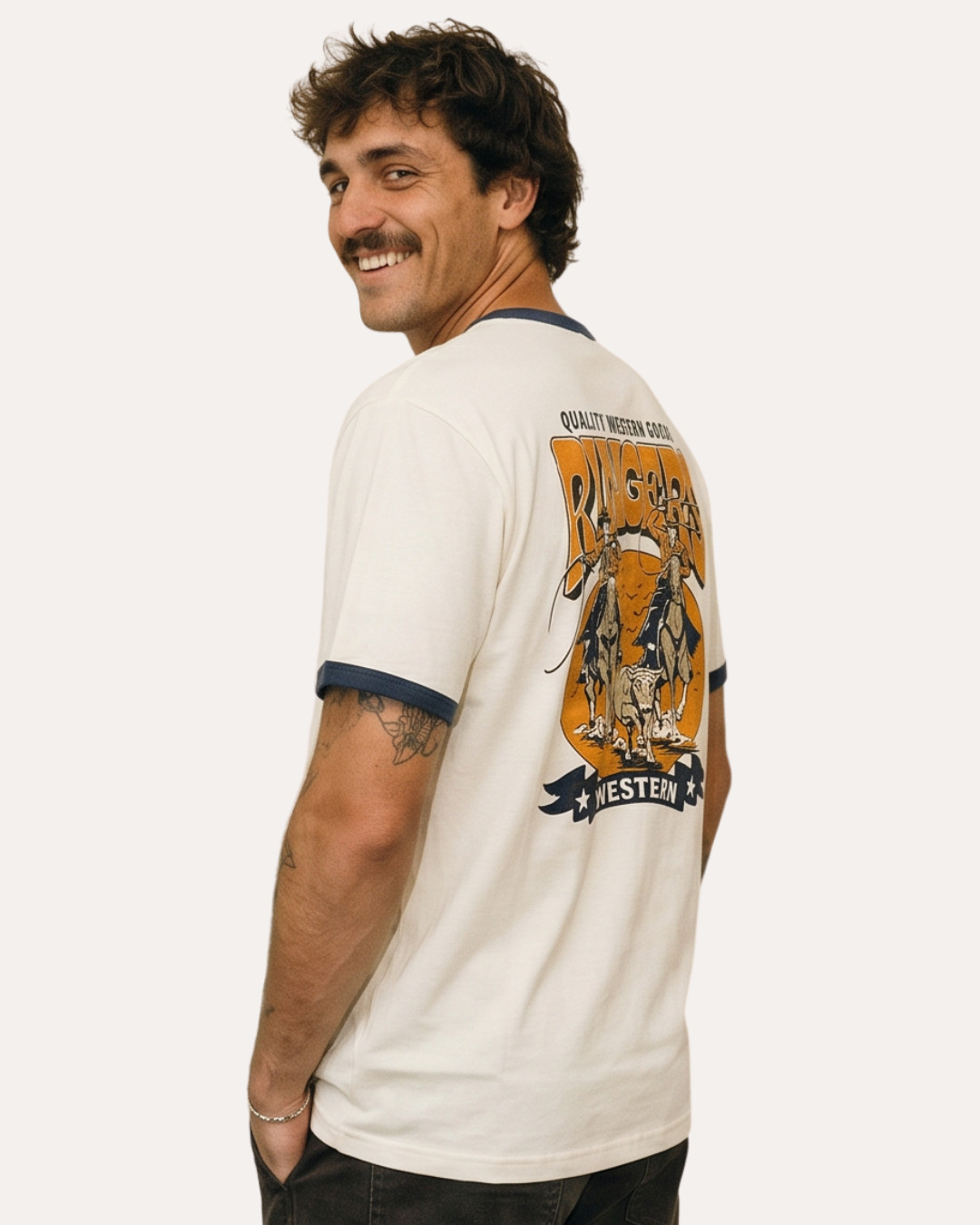 Blowes Clothing - Ringers Western - Dust N Ropes T-shirt - Off White
