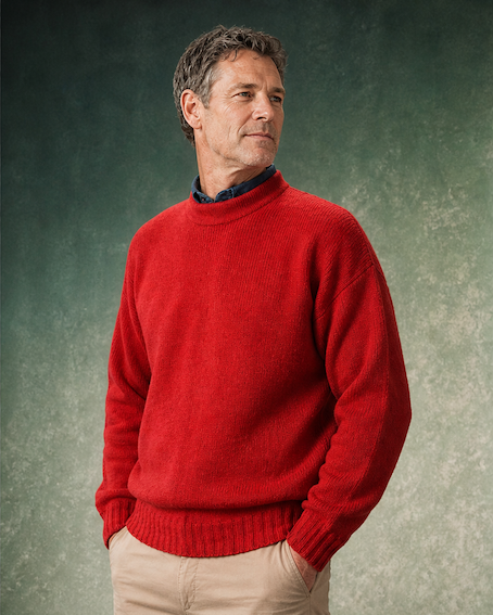 Ansett Clothing - Pure Wool Crew Neck Jumper - Berry
