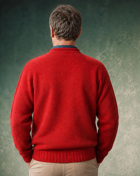 Ansett Clothing - Pure Wool Crew Neck Jumper - Berry