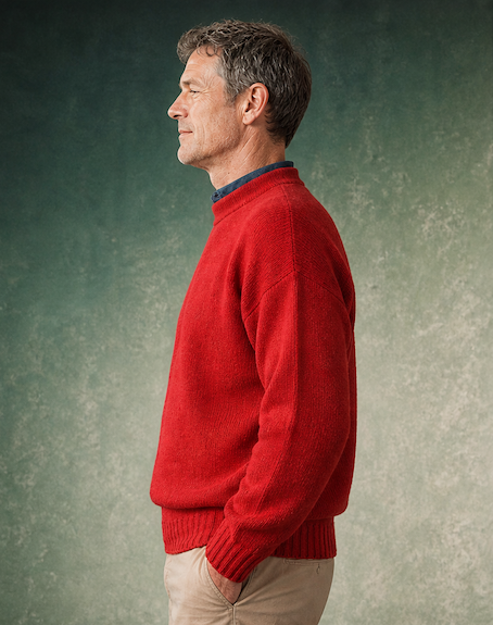 Ansett Clothing - Pure Wool Crew Neck Jumper - Berry