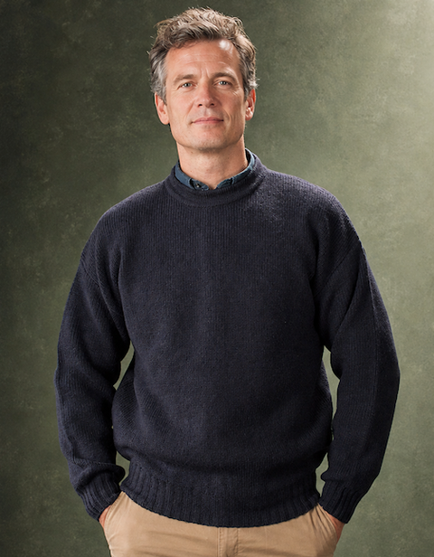 Ansett Clothing - Pure Wool Crew Neck Jumper - Navy