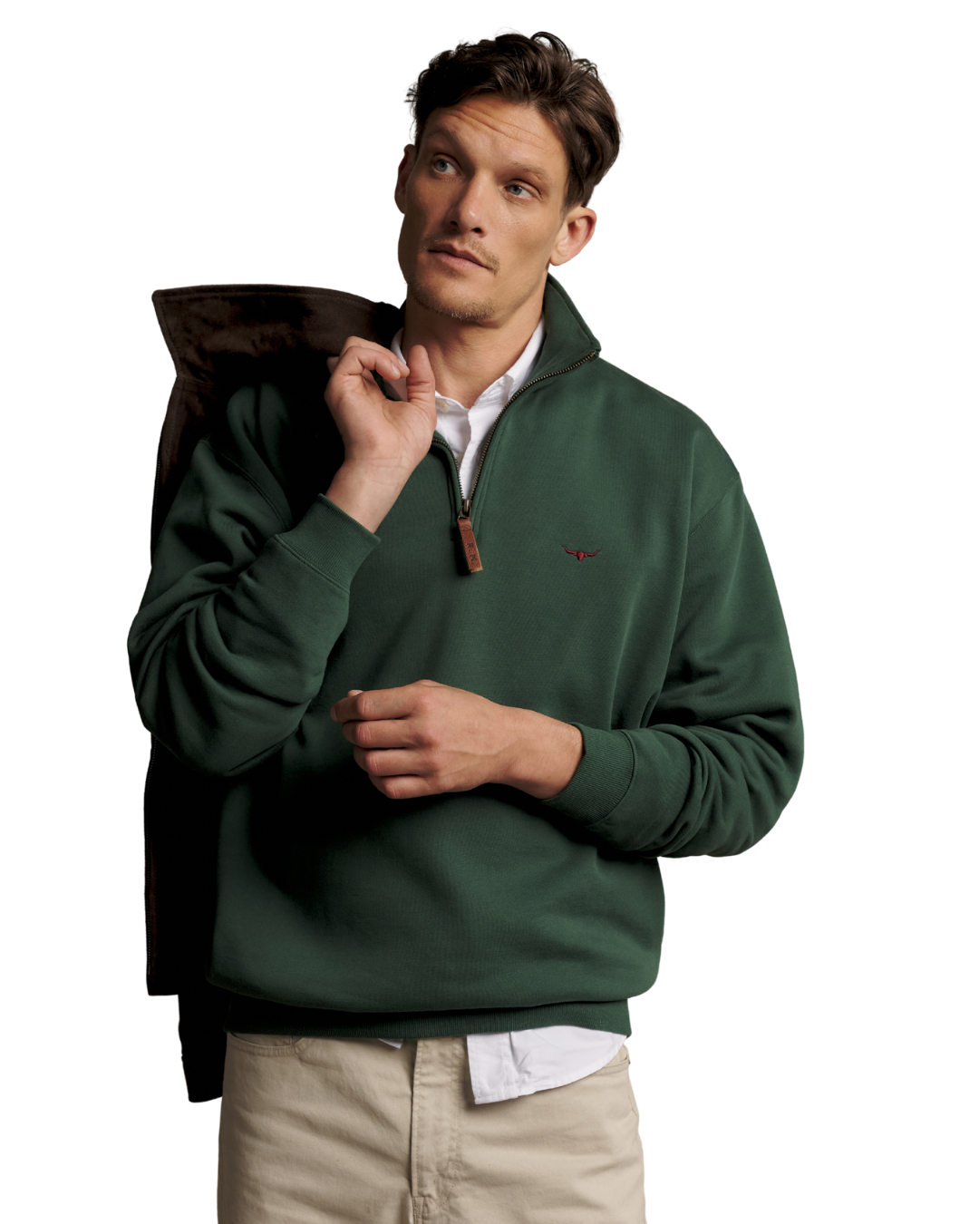 R.M.Williams - Mulyungarie Quarter Zip Sweatshirt - Pine