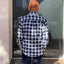 Indigo Combo - Blue, White, Black Check - Flannelette Shirt