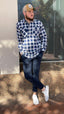 Indigo Combo - Blue, White, Black Check - Flannelette Shirt