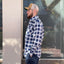 Indigo Combo - Blue, White, Black Check - Flannelette Shirt