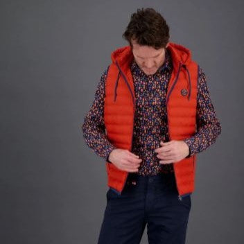 A Fish Named Fred - Bodywarmer Vest - Orange with Navy trim