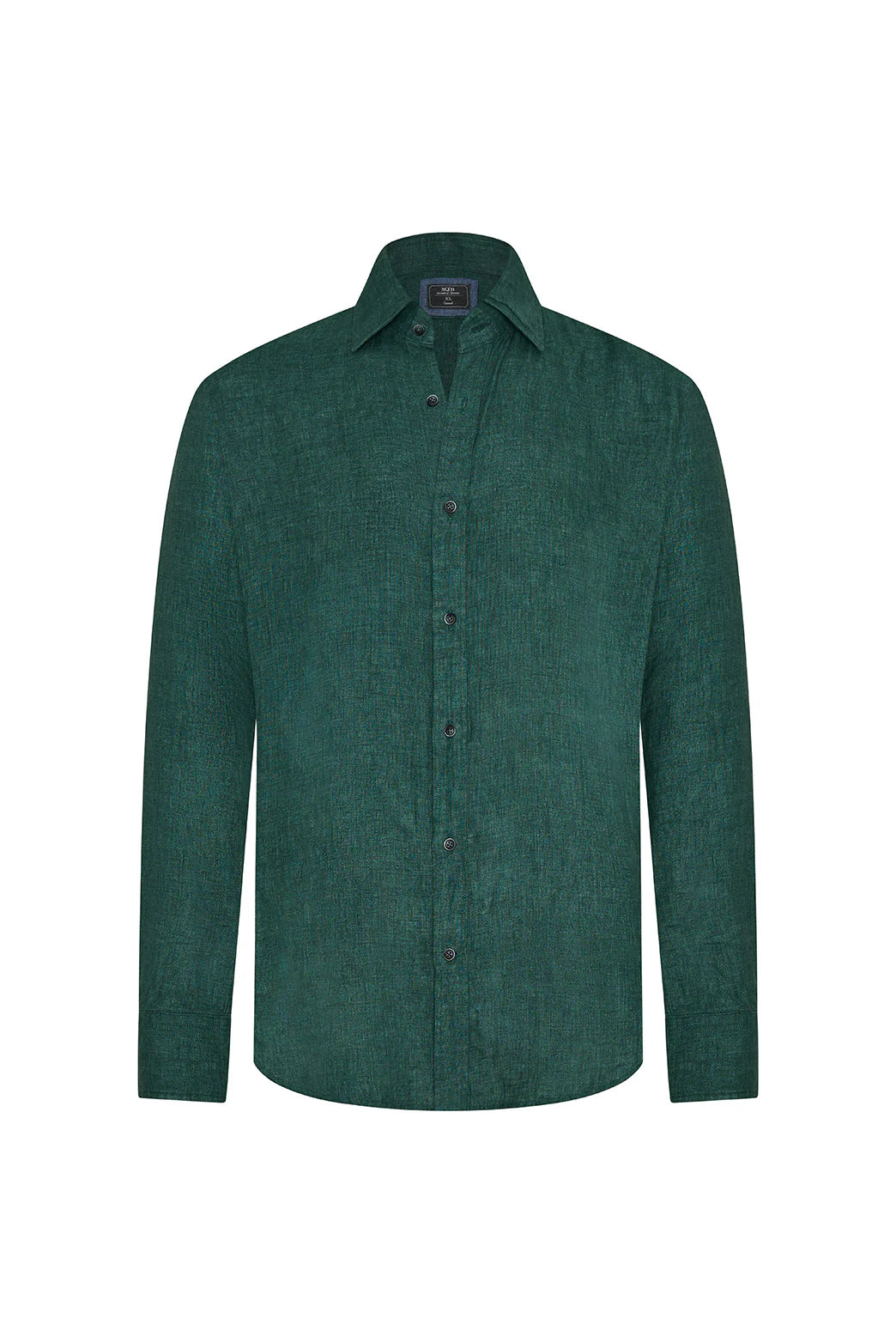 M.J. Bale - Bradfield Linen Shirt - Coastal Pine - MULTIBUY, featuring a casual fit in durable 100% linen.