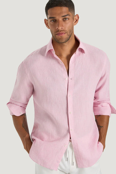 M.J. Bale - Bradfield Linen Shirt - Pink