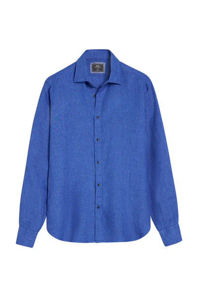 M.J. Bale - Bradfield Linen Shirt - Sardinia Blue