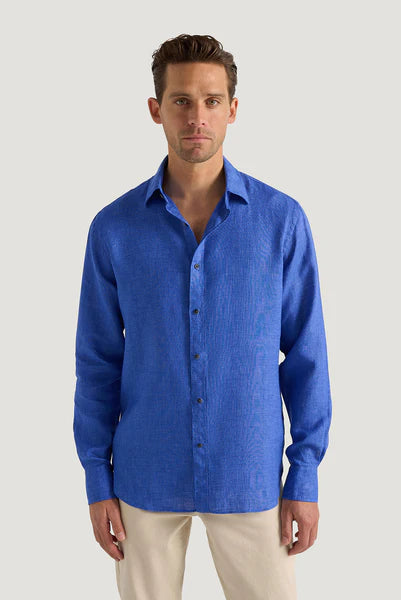M.J. Bale - Bradfield Linen Shirt - Sardinia Blue