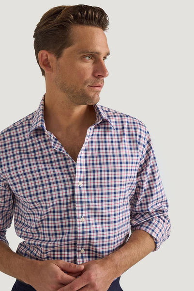 M.J. Bale - Byrne Oxford Shirt - White/Navy/Red