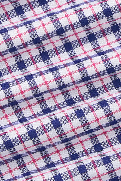 M.J. Bale - Byrne Oxford Shirt - Check - White/Navy/Red - MULTIBUY