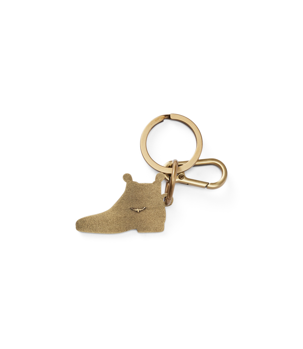 R.M.Williams - Heritage Boot Enamel Keyring - Chestnut featuring a brass boot-shaped charm with snap hook.