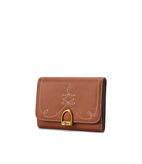 R.M.Williams - Eden Stitched Mini Wallet - Tan featuring elegant leather and stirrup-inspired hardware.