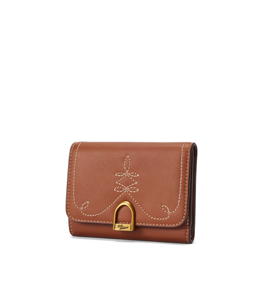 R.M.Williams - Eden Stitched Mini Wallet - Tan featuring elegant leather and stirrup-inspired hardware.