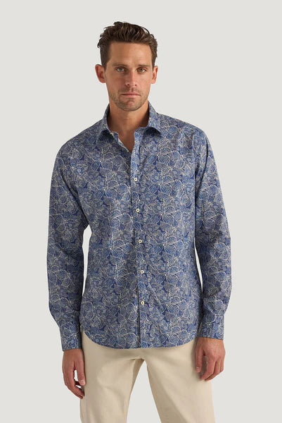 M.J. Bale - Calesta Printed Shirt - Vintage Denim White