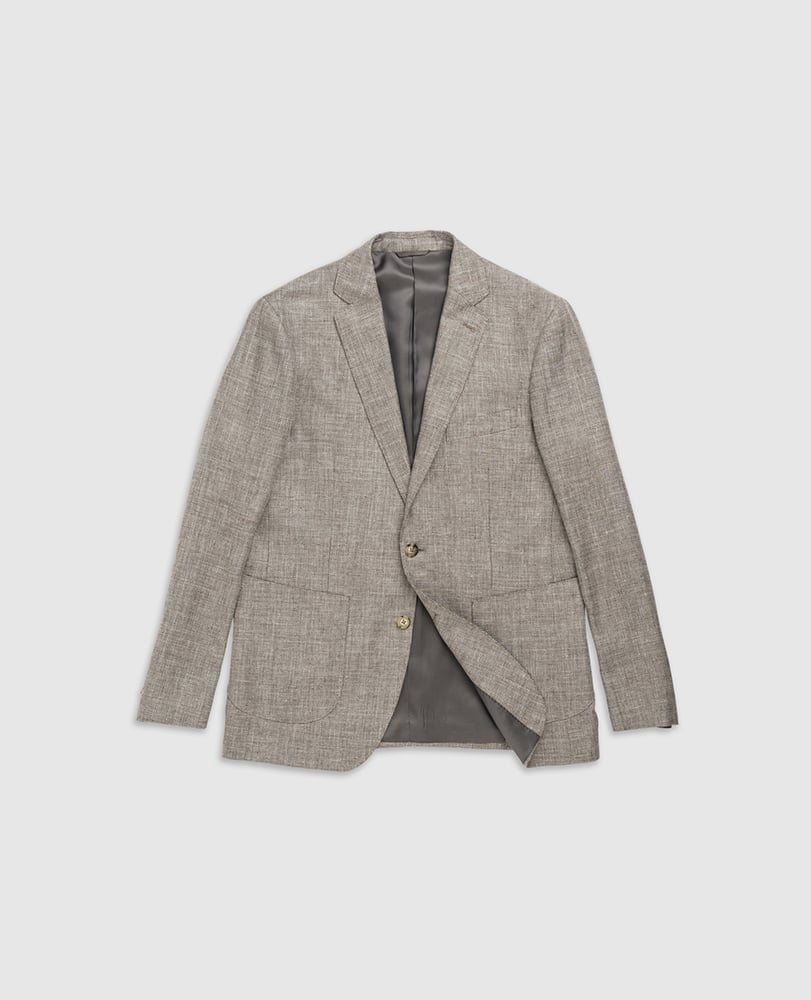 Rodd & Gunn - Cascades Jacket - Mink displayed in a stylish hopsack weave with tailored fit and natural shoulder padding.