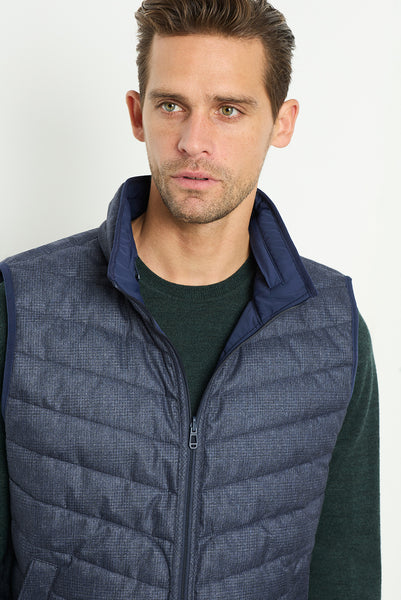 M.J. Bale Castello Reversible Gilet/Vest, Navy Grey