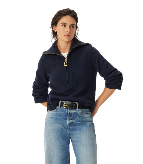 R.M.Williams - Casuarina Lambswool Zip Knit - Navy