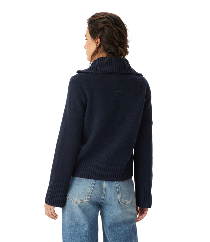 R.M.Williams - Casuarina Lambswool Zip Knit - Navy