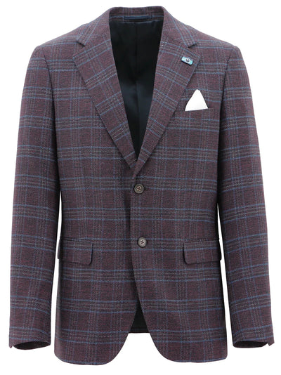 Christian Brookes - Turin Check Sportscoat - Burgundy