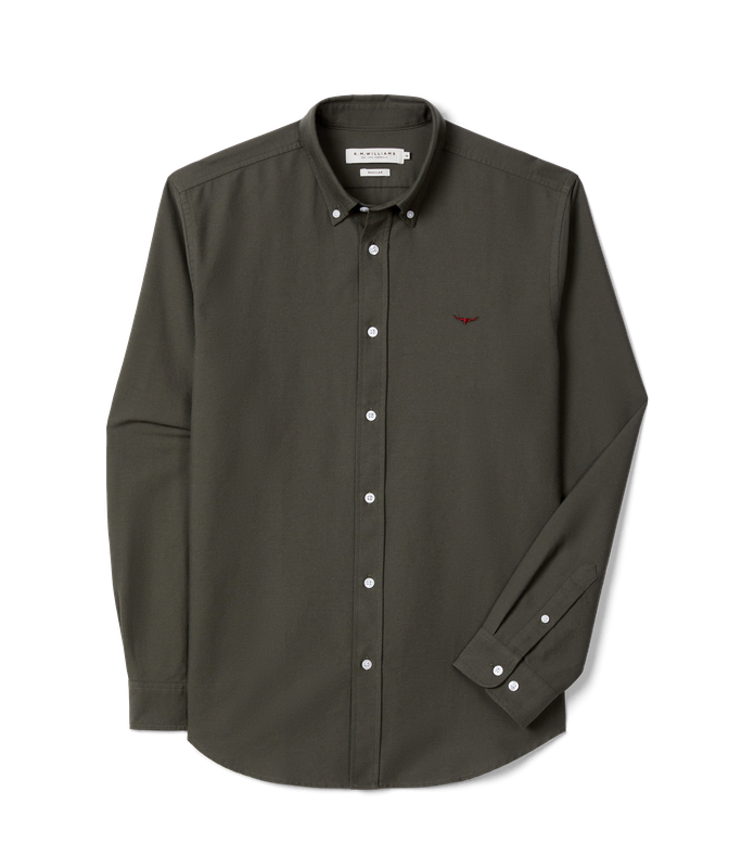 R.M.Williams - Clapton Oxford Shirt - Dark Olive