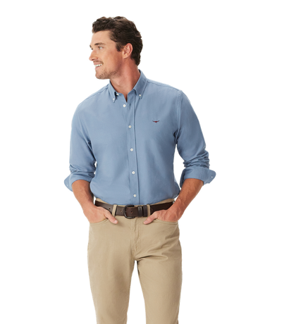R.M.Williams - Clapton Oxford Shirt - Big & Tall Sizes - Sky
