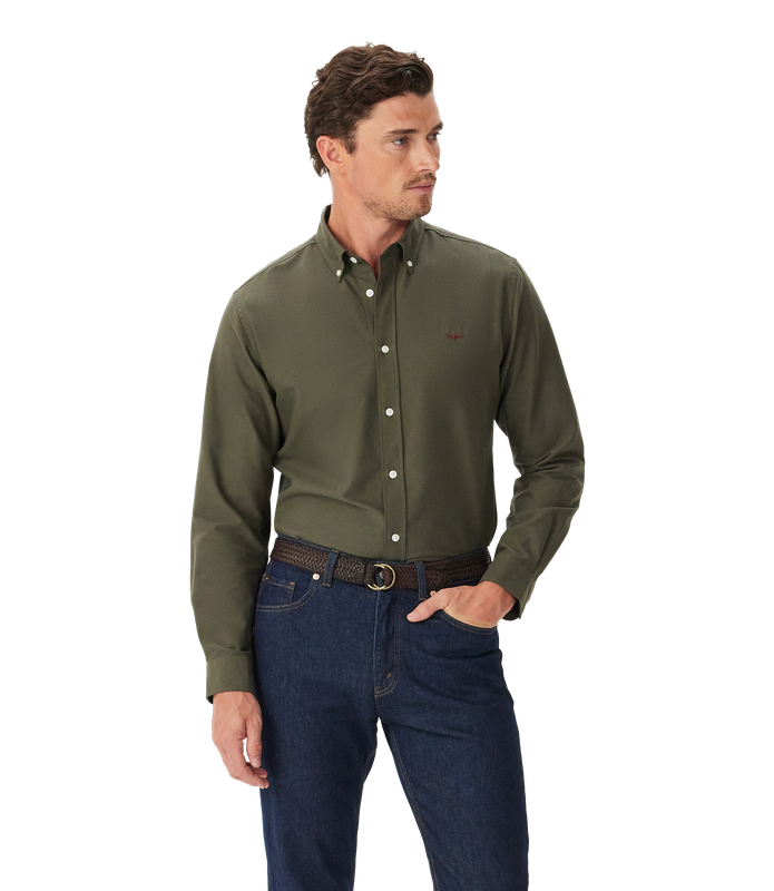 R.M.Williams - Clapton Oxford Shirt - Dark Olive