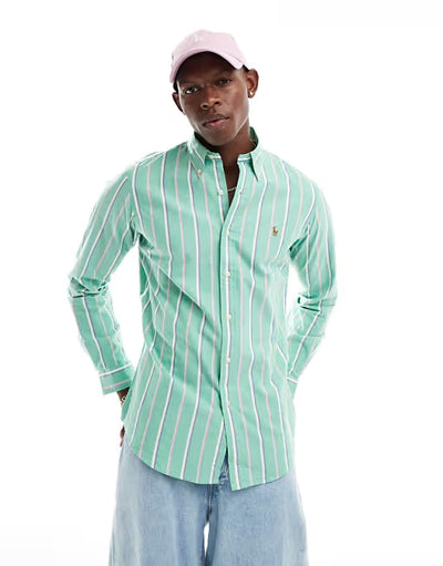 Polo Ralph Lauren - Oxford Shirt - Stripe - Green/Pink