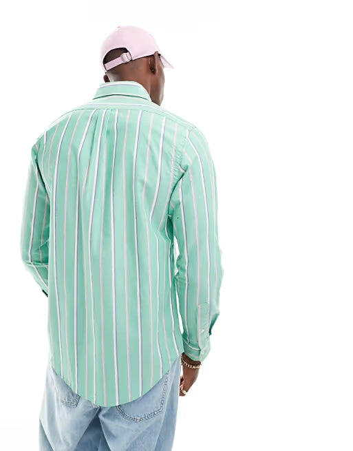 Polo Ralph Lauren - Oxford Shirt - Stripe - Green/Pink