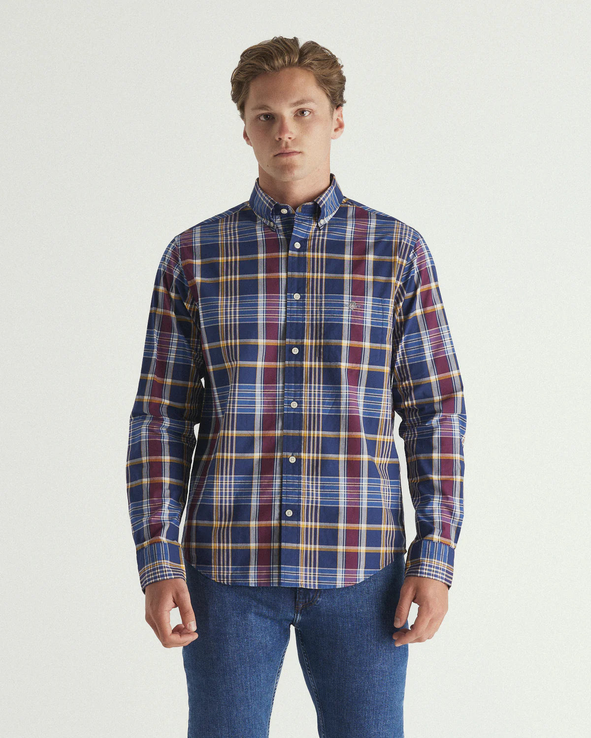 GANT - Poplin Shirt - Check - Persian Blue