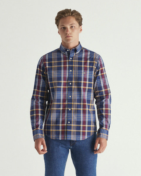 GANT - Poplin Shirt - Check - Persian Blue