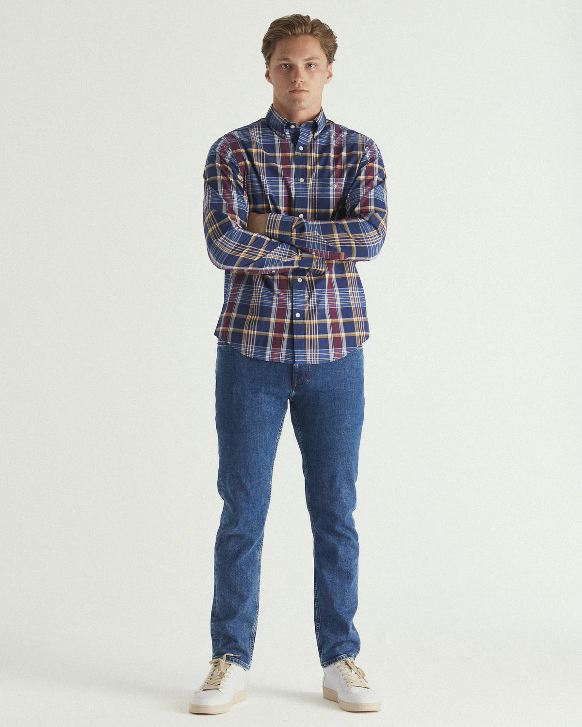 GANT - Poplin Shirt - Check - Persian Blue