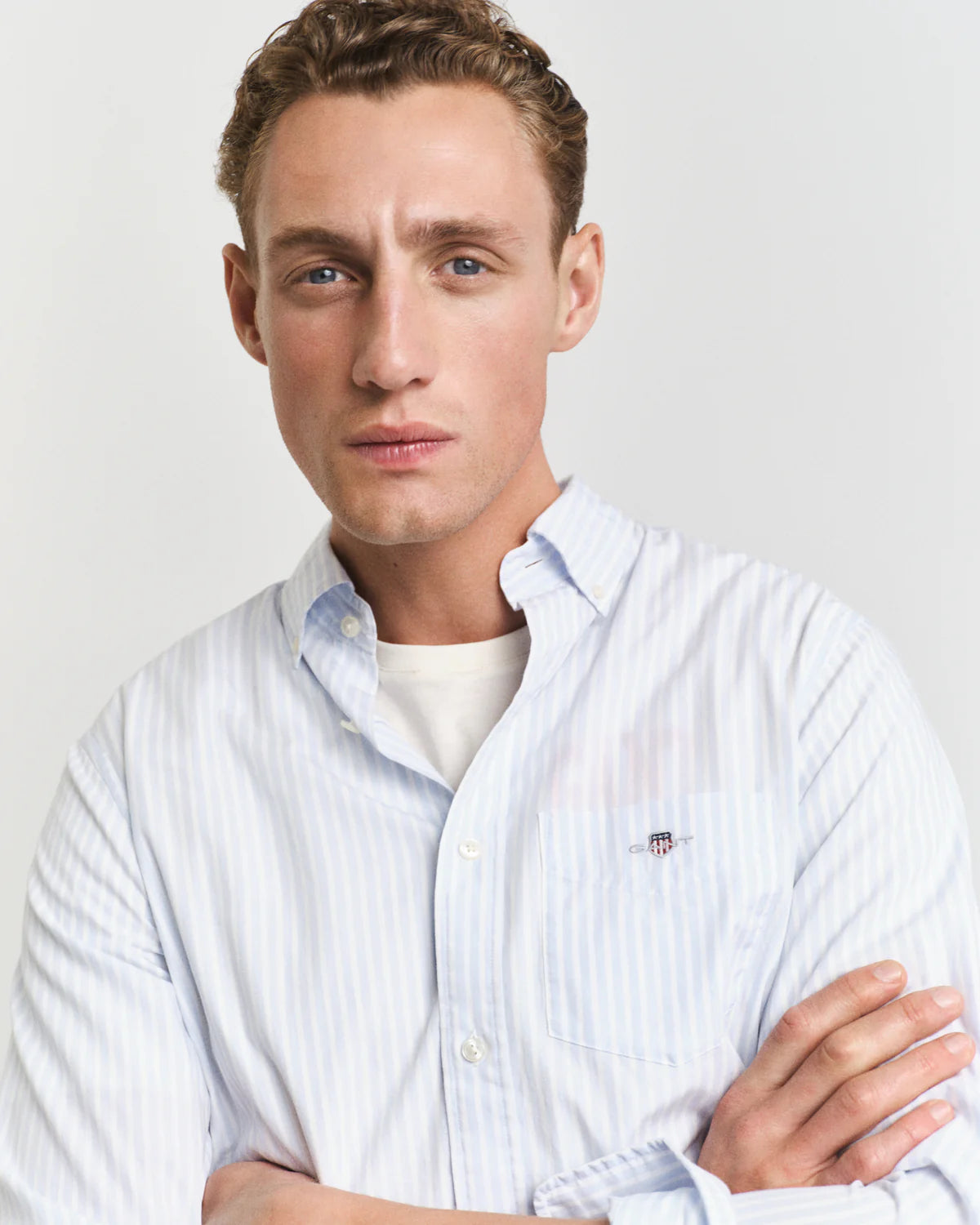 GANT - Classic Poplin Shirt - Stripe - Light Blue