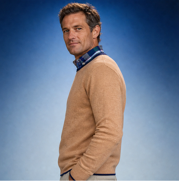 Colour & Sons - Reversible Crew Neck Sweater - Mango
