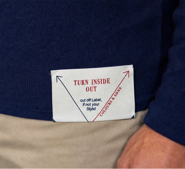 Colour & Sons - Reversible Crew Neck Sweater - Midnight Sky