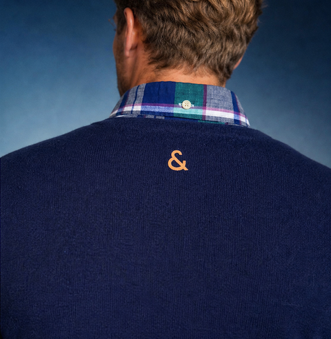 Colour & Sons - Reversible Crew Neck Sweater - Midnight Sky