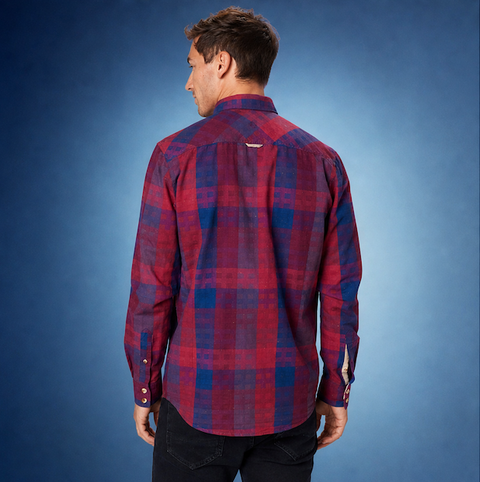 Colours & Sons - Cotton Check Shirt - Red-Blue