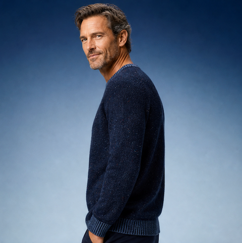 Colours & Sons - Crew Neck Merino Jumper - Midnight Blue