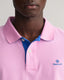 Contrast Collar Pique Polo - Bright Pink