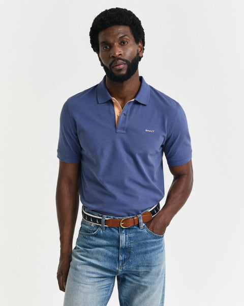 GANT - Contrast Piqué Polo Shirt - Dusty Navy