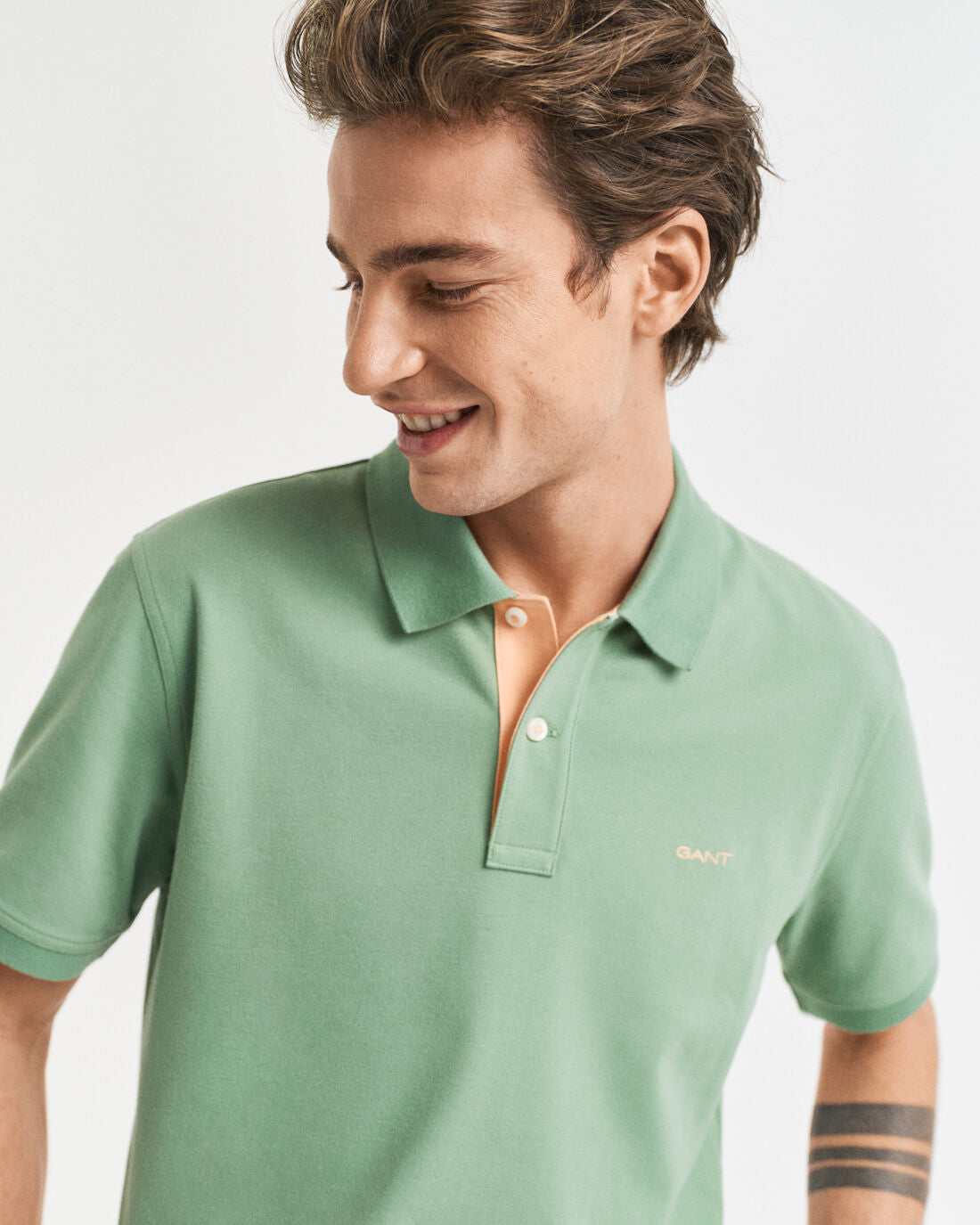 GANT - Contrast Piqué Polo Shirt - Kalamata Green