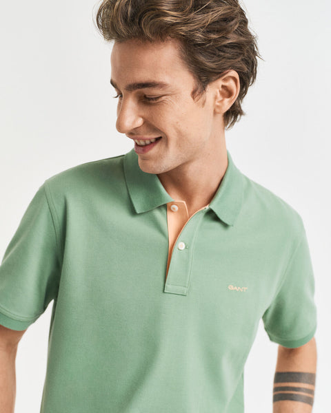 GANT - Contrast Piqué Polo Shirt - Kalamata Green