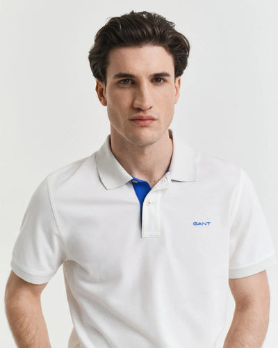 GANT - Contrast Piqué Polo Shirt - White