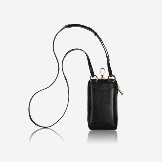 Jekyll and Hide - Mobile Phone Pouch With Strap - Black | Tan | Multiple Colours on a white background.